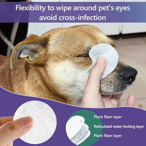 Dog Eye Wipes, 130 Count Universal Cat and Dog Tear Stain Remover Wipes, Hypoallergenic Natural Grooming Wipes for Pets Eyes Ears Nose...