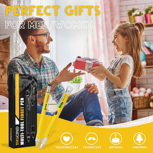 Gifts for Men Dad Husband Christmas, Anniversary Birthday Gifts Idea for Him, Fidget Pen, 10 in 1 Multitool 2pc Set, Stocking Stuffers for Men, To...