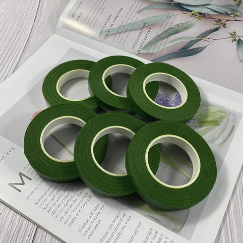 zYoung 6 Rolls Floral Tapes for Bouquet Stem Wrap and Florist Craft Projects Decorations?Dark Green?...