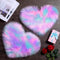 Mudder 2 Pieces Heart Shaped Rug Faux Room Fluffy Carpet Heart Shaped Door Mat for Room Bedroom, 12 x 16 Inch(Pink, Purple, Green)...