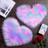 Mudder 2 Pieces Heart Shaped Rug Faux Room Fluffy Carpet Heart Shaped Door Mat for Room Bedroom, 12 x 16 Inch(Pink, Purple, Green)...