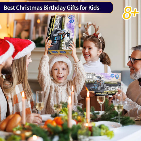STEM Toys for Boys Ages 8-13, Solar Robot Science Kits for Kids Age 8-12, Educational Building Experiment Projects, Christmas Birthday Gifts for 9...