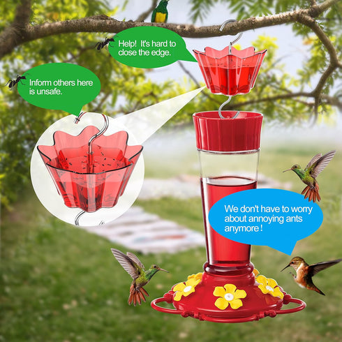 Ant Moat for Hummingbird Feeders- 6 OZ x 2 Pack, Ant Guard for Hummingbird & Oriole Feeders, Transparent Plastic Ant Moat...