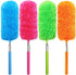 4 Pcs Washable Microfiber Feather Duster, with Extendable Pole and Bendable Head, Microfibre Cleaning Tool for Cleaning Office, Car, Computer, Fur...