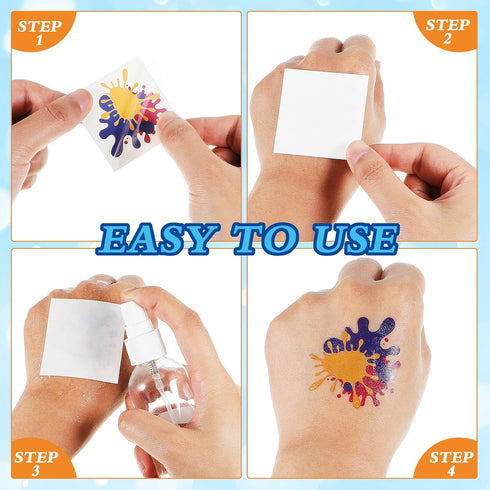 144 Pieces Artist Party Paint Splash Tattoos Artist Paint Temporary Tattoos for Art Paint Party Favors Creative Birthday Party Decoration Supplies...