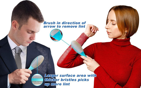 ezclean 2 Pack Lint Brush for Clothes, Couch, Furniture Reusable & Double Sided Pet Hair Remover Brush, Cleaner for Dog Cat Hair, Magic Velvet Lin...
