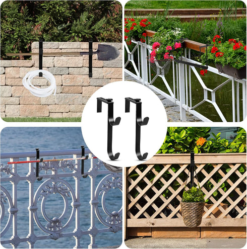 2Pcs Adjustable Pool Pole Hanger, Double Pool Hooks for Poles, Mental Pool Fence Hooks for Hanging Pool Equipment Hooks, Pool Pole Hooks for Pool ...