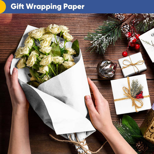 White Wrapping Paper 15''×450'', Bulletin Board Paper Roll, White Kraft Paper Easel Painting Art Paint Drawing Paper for Kids, Poster Paper, Chris...