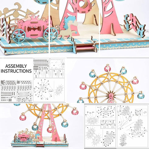 Wooden Ferris Wheel 3D Wooden Puzzle Wooden Building Kit for Birthday Present, Thanksgiving Gift, Valentines Day Gift, New Year Gift...