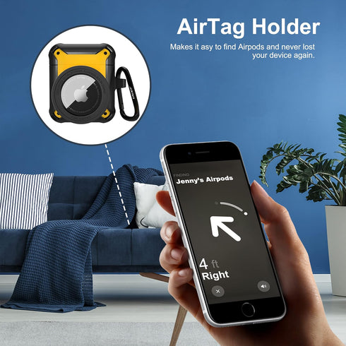 Valkit Compatible with Airpods Case, 2 in 1 Rugged Protective Cases Shockproof Air Pod 2 Case for Men Women with Keychain iPod Skin for Airpods 1/...