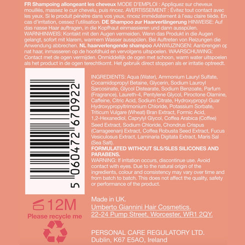 Umberto Giannini Grow Long Root Stimulating Caffeine Shampoo For Hair Growth - Vegan and Cruelty Free Haircare 8.4 FL OZ...