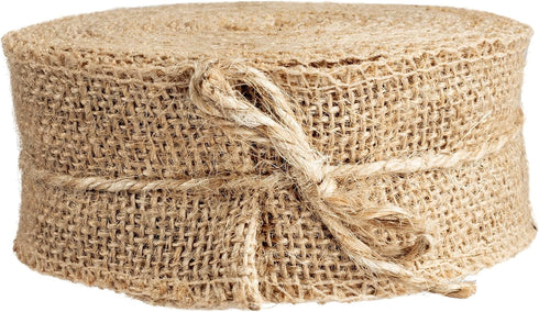 Natural Burlap Ribbons (2" Wide, 10 Yards)-No Wire, 100% Jute-DIY Art & Craft & Projects, Gift Wrapping, Bows, Indoor Outdoor Rustic Spring Weddin...