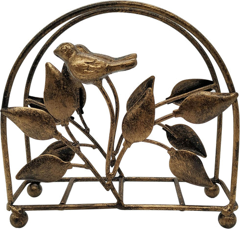 Cast Iron Bird & Tree Classic Napkin Holder/Tabletop Freestanding Tissue Dispenser, Bronze...