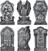 6-Piece Halloween Tombstone Yard Signs with Stakes - Large Eerie Graveyard Design, Spooky Skulls and RIP Messages for Haunted House, Outdoor Garde...