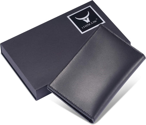 HISCOW Minimalist Thin Bifold Card Holder - Italian Calfskin...