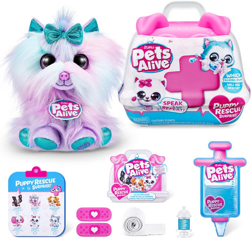 Pets Alive Pet Shop Surprise S3 Puppy Rescue (Yorkshire) by ZURU Surprise Puppy Plush, Ultra Soft Plushies, Compound Surprises Inside, Interactive...