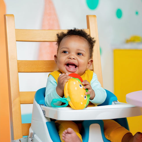 Bright Starts Say Cheeseburger On The Go Teether Activity and Stroller Toy, BPA Free, Unisex, 3 Months+...