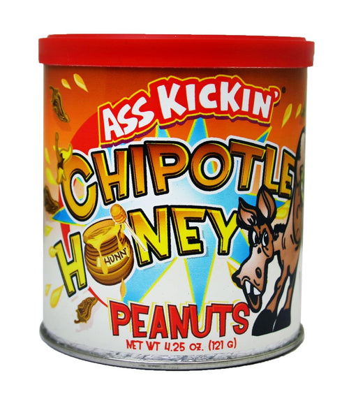 ASS KICKIN' Chipotle Honey Roasted Spicy Hot Peanuts – 4.2 Oz. - Ultimate Spicy Gourmet Gift Peanuts - Try if you dare!...