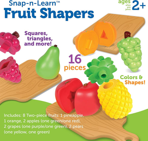 Learning Resources Snap-n-learn Fruit Shapers,Fine Motor Toy for Toddlers, Ages 2+...