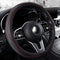 Microfiber Leather 15" Universal Fit Car Steering Wheel Cover, Elastic Breathable and Odorless, Black with Red Accent...
