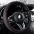 Microfiber Leather 15" Universal Fit Car Steering Wheel Cover, Elastic Breathable and Odorless, Black with Red Accent...