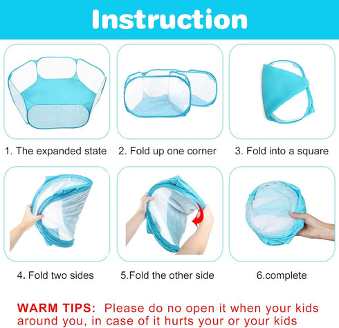 PrimePets Small Animal Playpen, Hamster Pet Playpen, Waterproof Breathable Indoor Pop Open Exercise Fence, Guinea Pig Cage Tent, Portable Yard Fen...