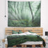 Designart 'Trail Through Dark Foggy Forest' Landscape Photography Tapestry Blanket Décor Wall Art for Home and Office Medium: 39 in. x 32 in, Yell...