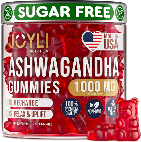 Ashwagandha Gummies for Women & Men - Natural Calm Gummies with Ashwagandha Root Extract Vitamin C Zinc - Ashwagandha Herbal Supplement for Sleep ...