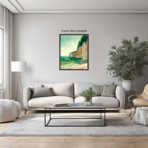 Posterizer 1 pcs-coastal scene-sea and boats-retro painting style 1-Coastal & Nautical Art-Gift for Street Art, Mural Fans -Decor for Home & Offic...