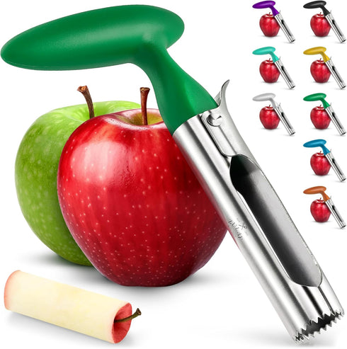 Zulay Premium Apple Corer - Easy to Use Durable Remover for Pears, Bell Peppers, Fuji, Honeycrisp, Gala and Pink Lady Apples - Stainless Steel Cup...