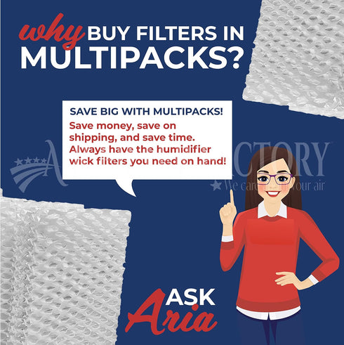 Air Filter Factory Replacement For ReliOn RCM-832 Humidifier Wick Filters 2-Pack...