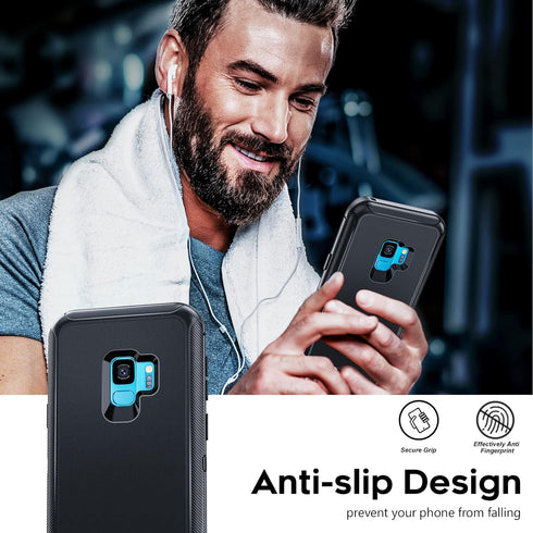 LeYi for Samsung Galaxy S9 Case: Samsung S9 Case, 3 in 1 Full Body Shockproof Rubber Dustproof Defender Protection Protection Case Samsung Galaxy ...