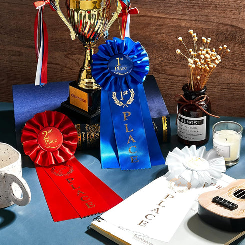 MTLEE Award Ribbons Set 1st Place Rosette Ribbon Prize Ribbon Winner Grand First Second Third Place Victory Ribbons Deluxe Recognition for Classro...