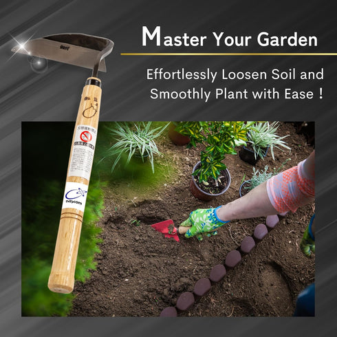 Premium Japanese Weeding Sickle Hand Hoe for Gardening - Ideal for Planting, Plowing, Digging & More - Durable, Ergonomic Design, and Sharp Blade ...