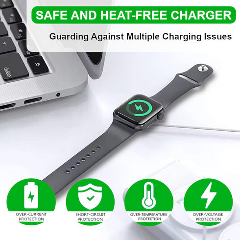 3.3FT Apple Watch Charger Cable - Magnetic Fast Charging Cord Portable Wireless Charge Compatible with iWatch Series Ultra 2/Ultra/9/8/7/6/SE2/SE/...