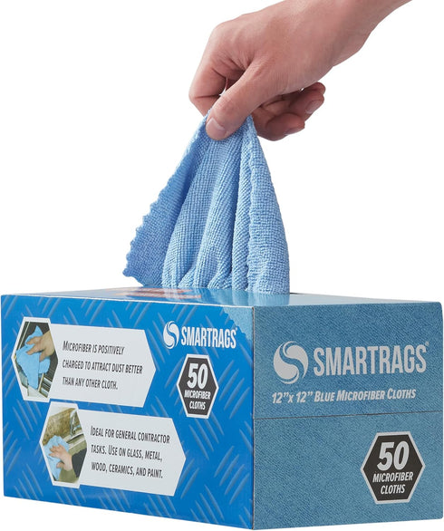 Arkwright Smart Rags in Box - (Pack of 50) Lint Free Microfiber Cleaning Cloth, Scratch & Streak-Free, Dispensable Wash Towels for Cars, Window Gl...