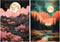 YOYA 2 Pack 5D Diamond Art Painting Kits, Diamond Painting Mountain Kits, Landscape Moon Diamond Art Kits for Adults, Abstract Scenery Paint with ...