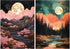 YOYA 2 Pack 5D Diamond Art Painting Kits, Diamond Painting Mountain Kits, Landscape Moon Diamond Art Kits for Adults, Abstract Scenery Paint with ...