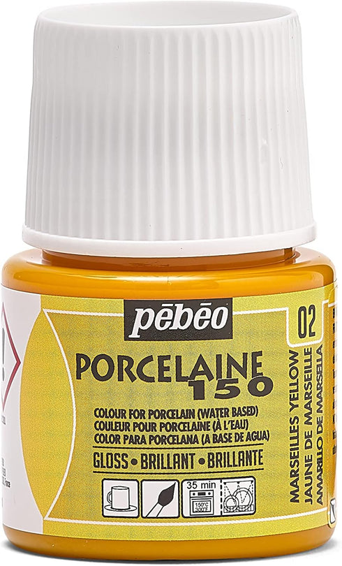 Pebeo Porcelaine 150 Ceramic Paint - Water-Based High-Gloss Color Paints for Porcelain, Premium Art Supplies, Non-Toxic & Heat-Safe, 45 ml Bottle,...