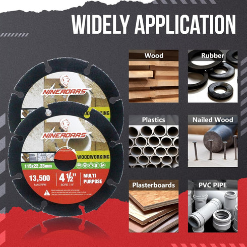 4 1/2 Inch Cut Off Wheel for Wood, Wood with Nails, Laminate, Plastic, Plaster, Rubber Angle Grinder Wood Cutting Disc 4.5 Inch with 7/8 Inch Arbo...