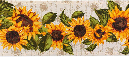 DII Table Top Décor Collection Spring & Summer Table Runner, 14x108, Rustic Sunflowers Print...