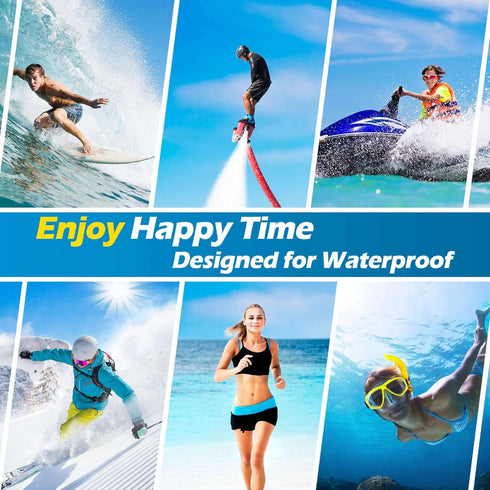 Waterproof Phone Pouch Fanny Pack : 3 Large Water Proof Holder with Waist Strap - Beach Essentials Small Dry Bag Case Wallet Key Protector for iPh...