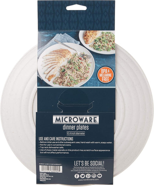 Nordic Ware Polypropylene Plates Microwave Serveware, 10", White...