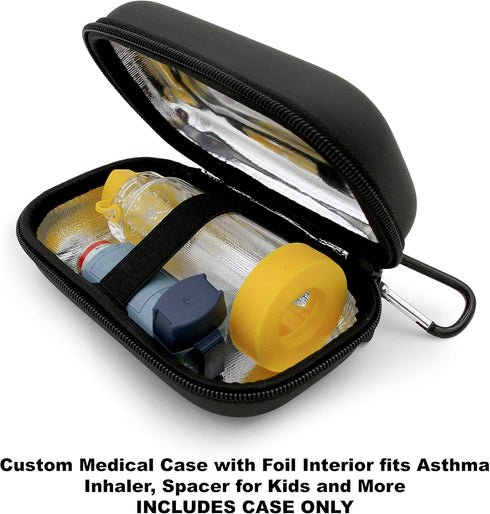 CASEMATIX Asthma Inhaler Case Fits Inhaler Spacer For Adults, Masks, Inhaler Holder and More - Compact Size Fits 6.25" Maximum, Includes CASE ONLY...