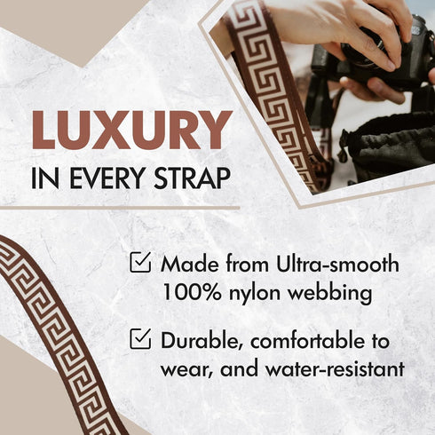 Coiro Camera Neck Strap with Pattern Design, Soft and Comfortable DSLR Camera Harness – Adjustable Nylon Camera Strap Universal Neck & Shoulder St...
