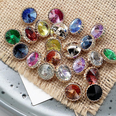 Decorative Navy Rhinestone Resin Sewing Shank Buttons 50 pcs - 12.5mm, 1/2"...