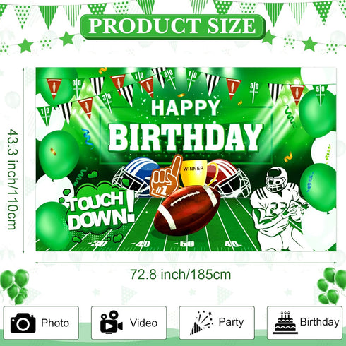 Football Birthday Party Decorations Super Game Backdrop Banner Football Bowl Theme Birthday Party Supplies Touchdown Banner Decor...