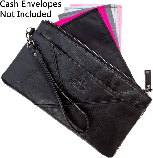 Genuine Leather Wristlet, Super Soft Zipper Clutch Carry All for Women...