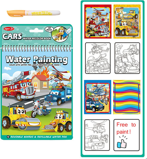 3 Pack Water Coloring Books for Toddlers, Reusable Paint with Water Books for Kids Ages 3-5, Water Painting Book Educational Learning Toddlers Tra...