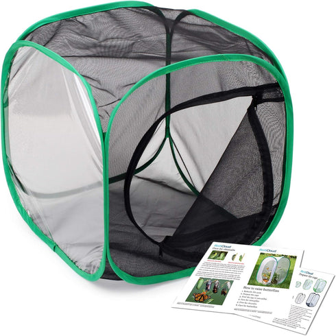 RESTCLOUD Insect and Butterfly Habitat Cage Terrarium Pop-up 12 X 12 X 12 Inches...